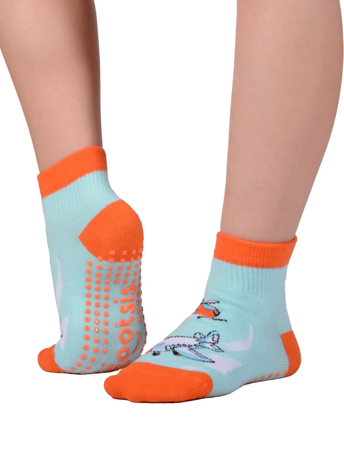 Footsis Non Slip Grip Socks for Yoga, Pilates, Barre, Home - Style “Plane