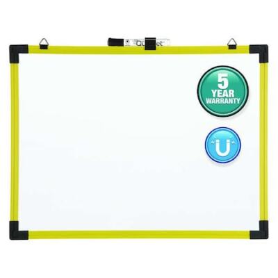 Quartet 724124 9''X12'' Magnetic Steel Dry Erase Board, Yellow Frame