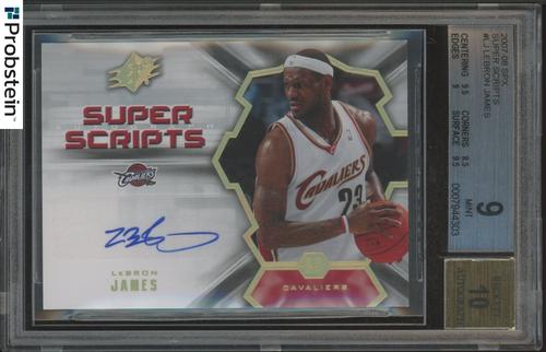 2007-08 Spx Super Scripts LeBron James Cavaliers BGS 9 w/ 10 AUTO " HIGH END " - Picture 3 of 4