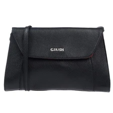Gu1di Italian Made Black Genuine Leather Adjustable Strap Cross-body Bag Purse