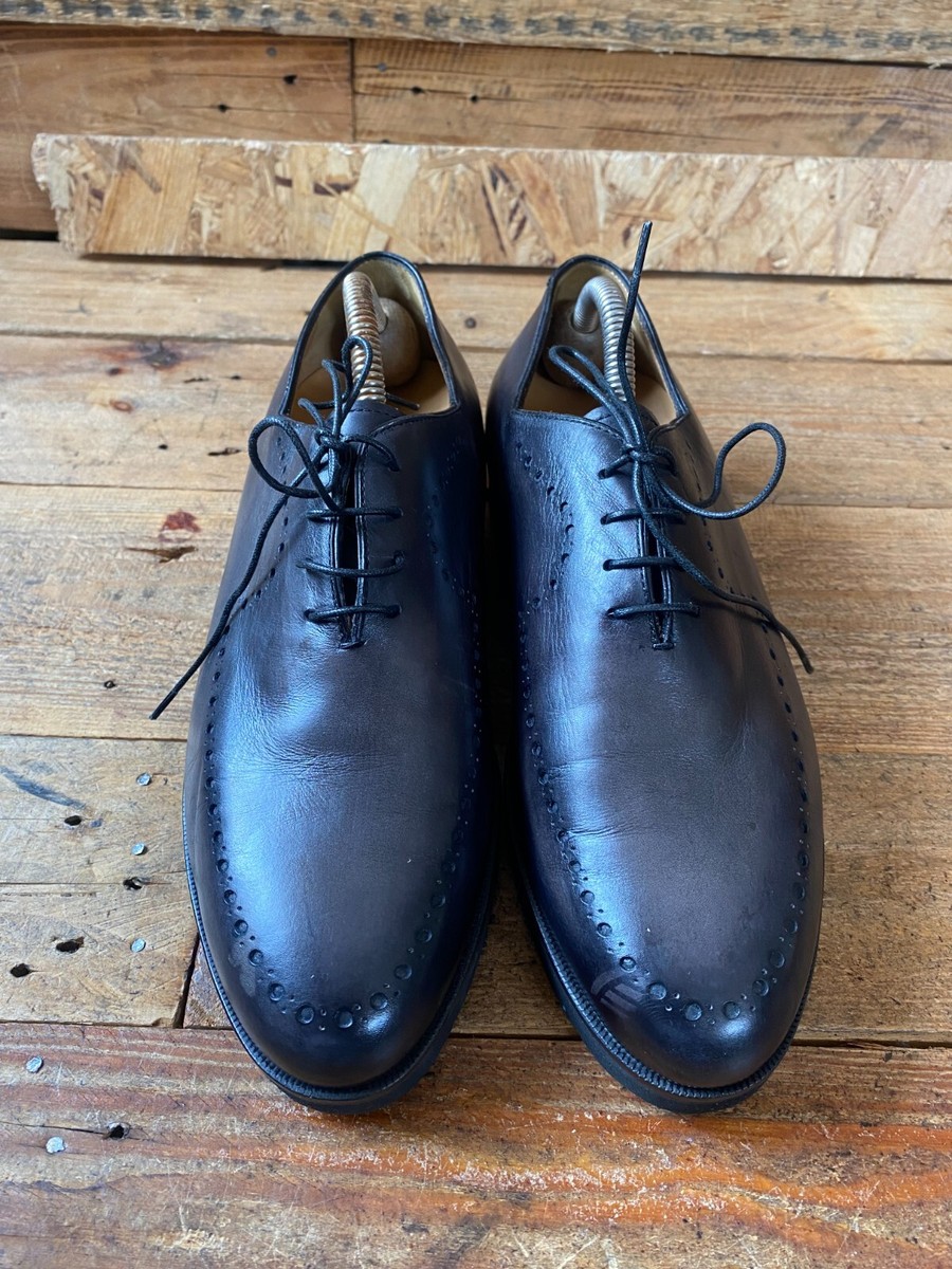 Berluti alessandro patina mens leather lace-up derby shoes sz 40