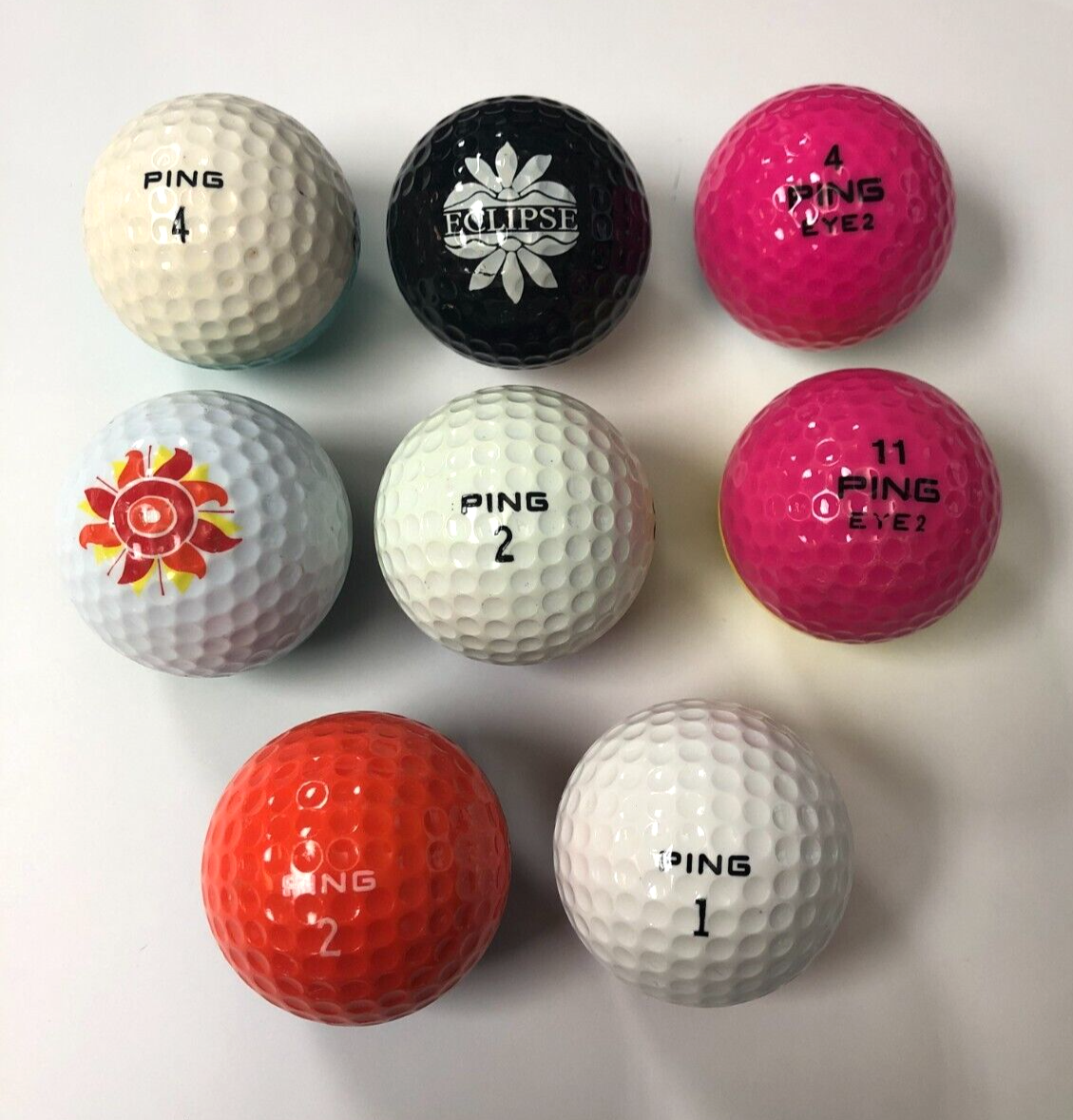 8 Vintage MultiColored Ping Golf Balls eBay