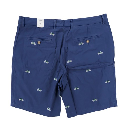 NWT J. McLAUGHLIN Oliver Short Navy Blue Novelty Bicycle Embroidered Men's 38 - Picture 2 of 7