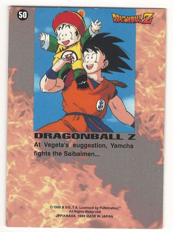 Dragonball Z カードアルバム VOL.1 AMADA 1996 DRAGON BALL Z SERIES 1 - CARD # 50 - JPP/AMADA ARTBOX - LOOK