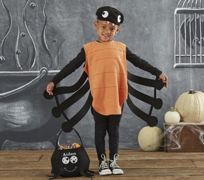 EUC POTTERY BARN KIDS 12-24 MONTHS BLACK AND ORANGE SPIDER COSTUME