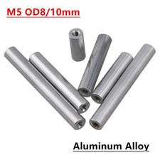 Aluminum Threaded Sleeve Rod Bar Stud Round Connector Nut Long Nuts M5 OD8/10mm