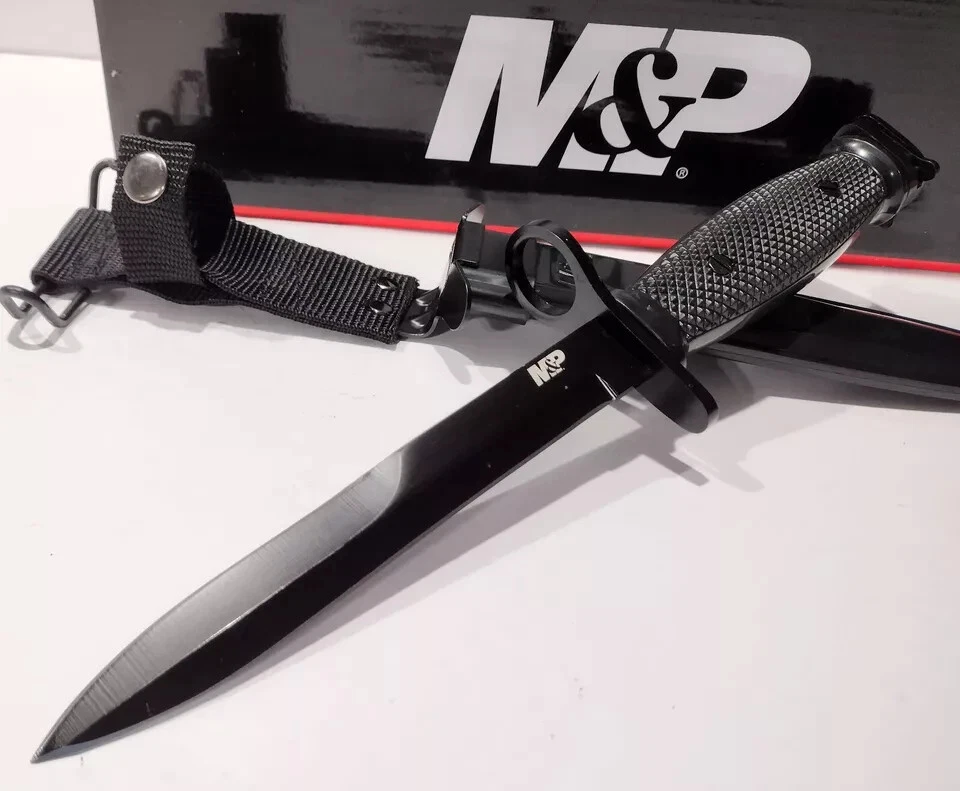Cuchillo de trinchera Smith & Wesson M&P doble filo lanza daga vaina negra M nuevo 7 Foto 2 de 4