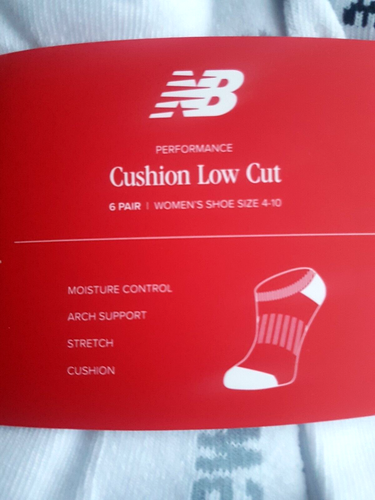 New Balance Cushion Low Cut Socks Size 4-10 Pack Of 6 Pair Arch Support - Picture 5 of 7