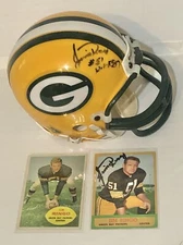 JIM RINGO Signed GREEN BAY PACKERS Mini Helmet, 9x All-Pro, 2x Champ, HOF, Dec