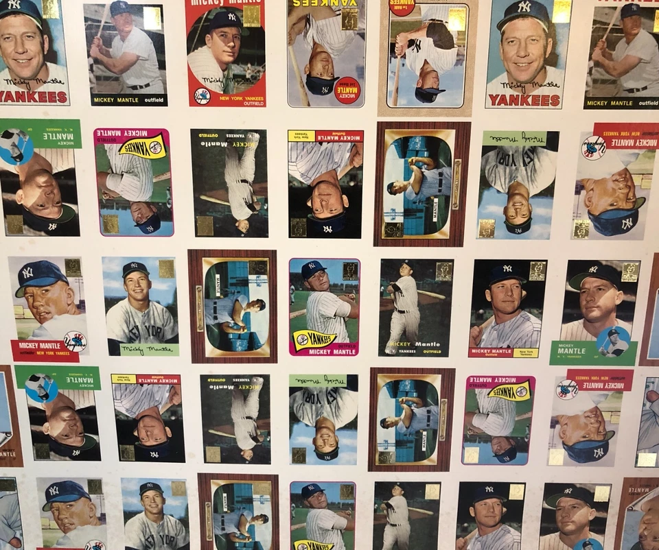 Mickey Mantle 1993 Topps Commemorative INSERT Uncut Sheet 90 Cards 27"x40" RARE! - Bild 4 von 4