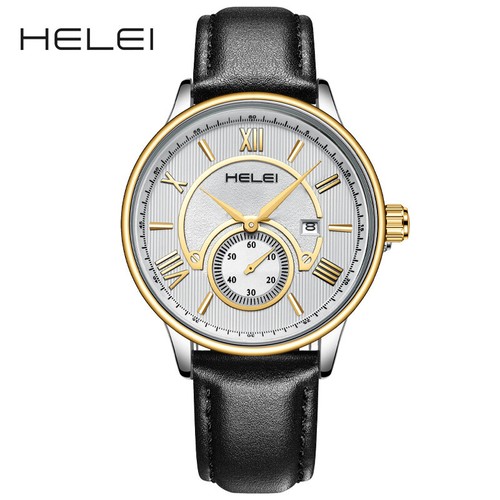 Helei Men's Business Quartz Watch Roman Characters Watch Popular 41.5mm - Picture 28 of 29