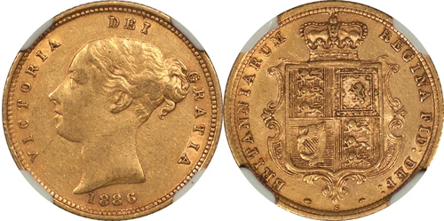 Australia 1886-S Victoria Gold Half Sovereign NGC XF-45 Mintage: 82,000 RARE!!