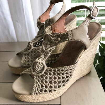 macrame wedge sandals