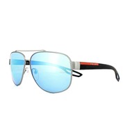 Prada Sport Sunglasses 58qs Dg15m2 Ruthenium Rubber Green Blue Mirror Prada Sport Sunglasses 58qs Dg15m2 Ruthenium Rubber Green Blue Mirror