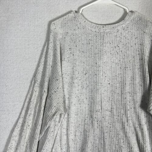 Old Navy Waffle Knit Top Womens XXL Oatmeal 1/4 Button Long Sleeve - Bild 9 von 11