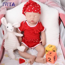18'' Sleeping Girl Reborn Baby Doll Mouth Open Newborn Full Body Silicone Doll