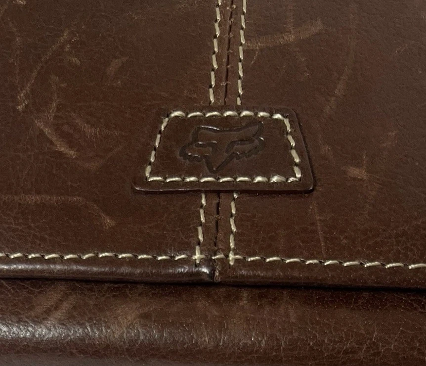 Mens Brown Genuine Leather Fox Racing Logo Bi-Fold Wallet - Image 2 of 4