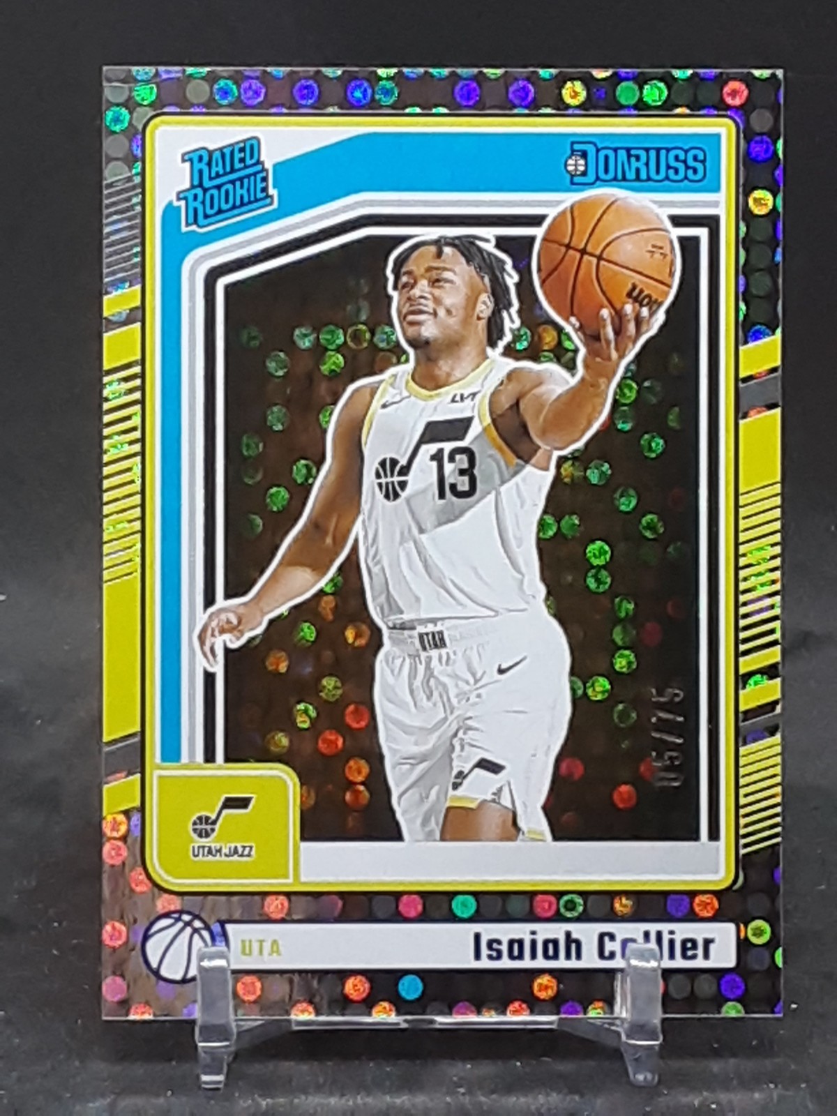 ISAIAH COLLIER 2024-25 PANINI DONRUSS BLUE DISCO 5/75 RATED ROOKIE JAZZ QQ
