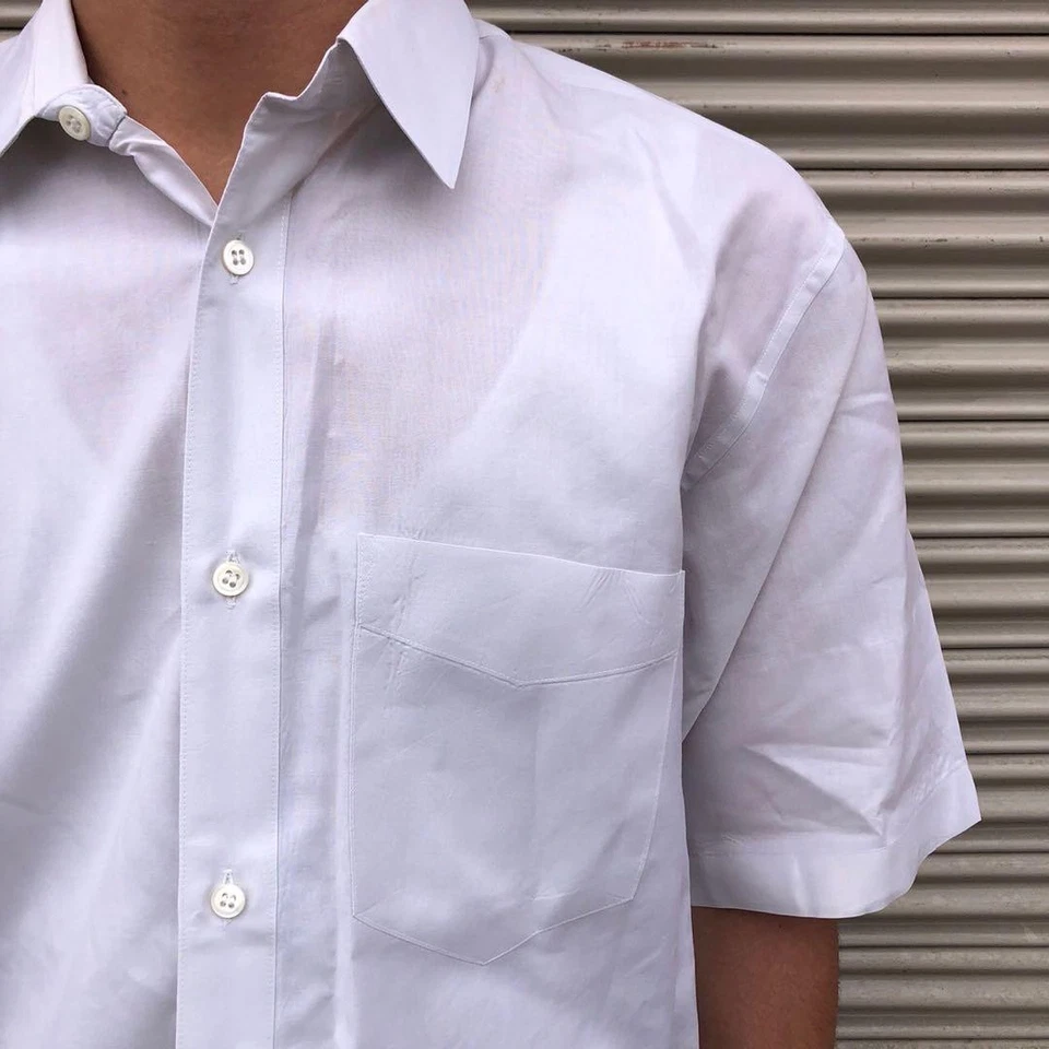 Б/У РЕДКАЯ 80-Х/90-Х ISSEY MIYAKE АРХИВ КОРОТКИМ РУКАВОМ РУБАШКА, РАЗМЕР ПРИЕМЛЕМЫЙ - Изображение 3 из 4