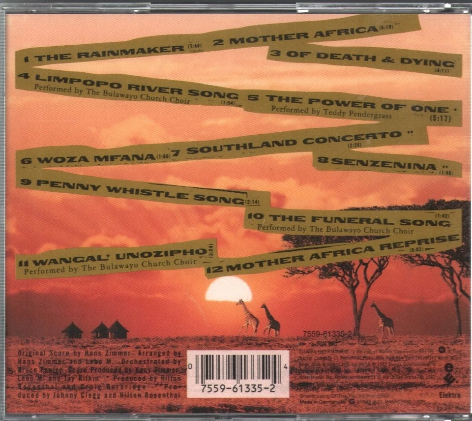 Hans Zimmer Power of One (Original Motion Picture Soundtrack) CD Europa Elektra - Bild 2 von 2