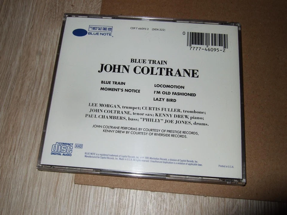 JOHN COLTRANE : BLUE TRAIN FIRST PRESS CD 1985 BLUE NOTE CDP 7460952 JAPAN - Bild 2 von 3
