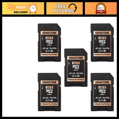 UHS-II MicroSD to SD Memory Card Adapter - 5-Pack for Camera & Devices