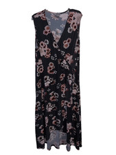 J for Justify Floral Wrap Maxi Dress Women 3X Charcoal Gray Pink High Low Tulip