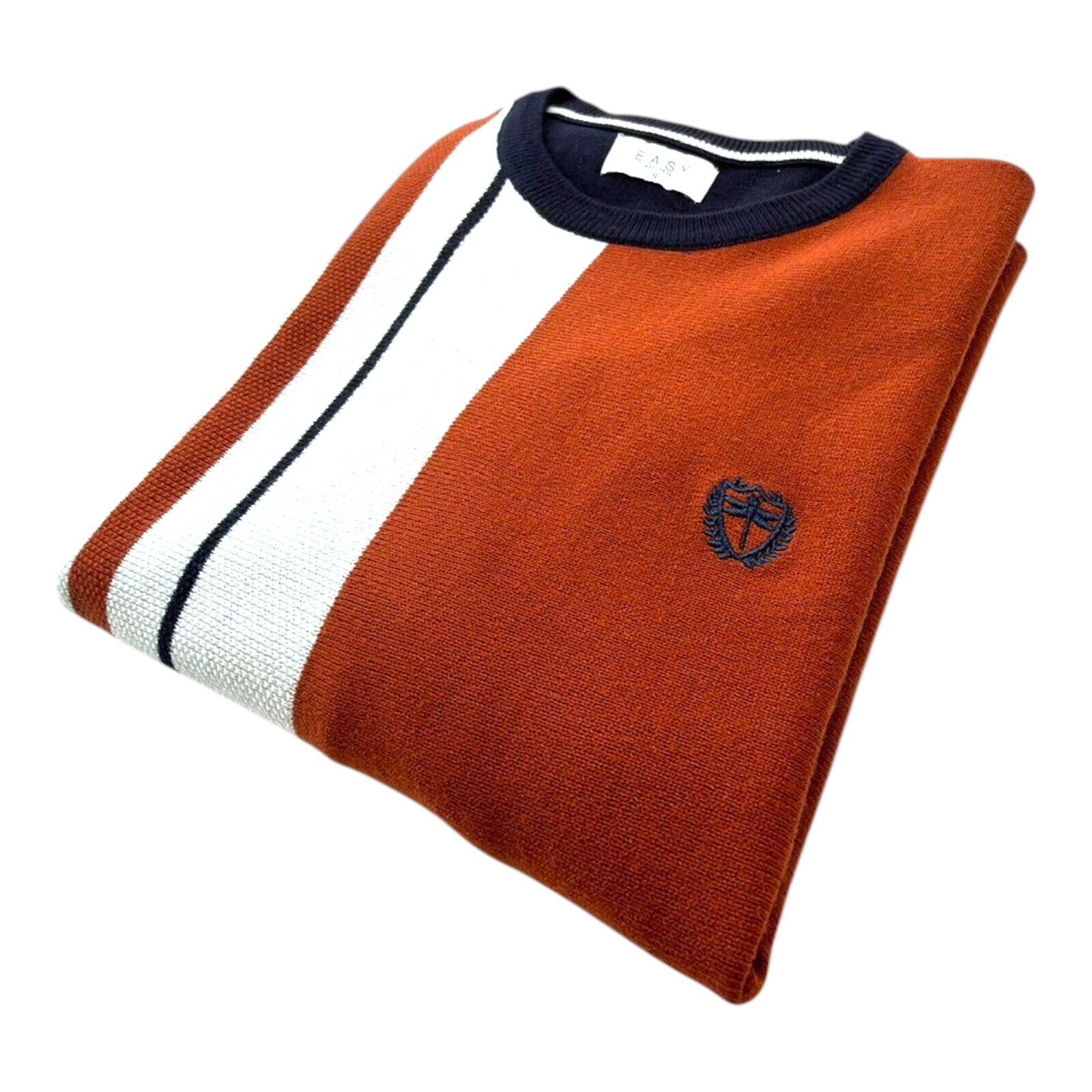Easy Jumper Men's Uk Size S Brown Embroidered Logo Long Sleeve Elasticated image 7
