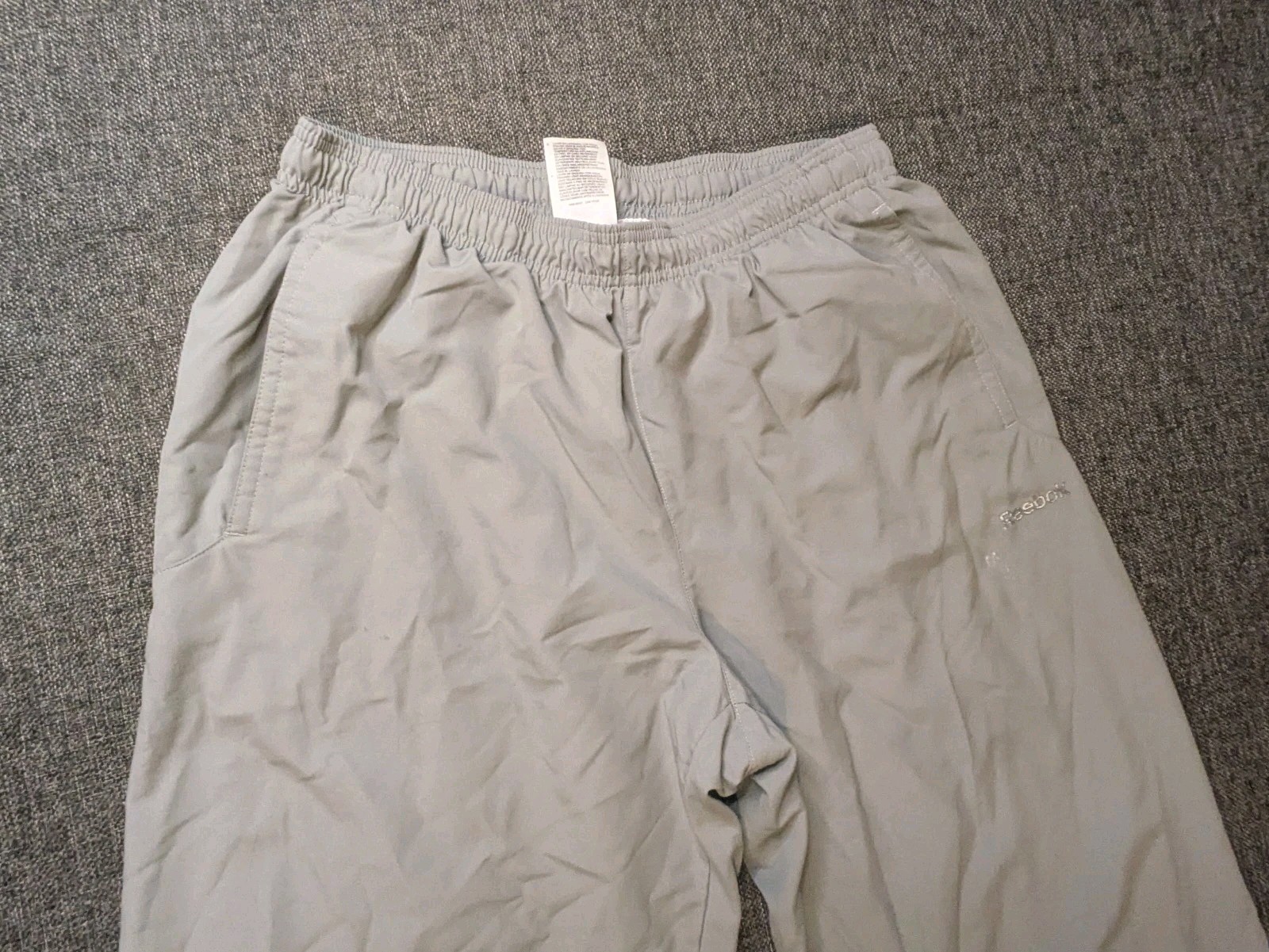 Reebok Y2K Pants Men's Medium Gray & Blue Warm Up Sweats Athletic Joggers Sports thumbnail 2