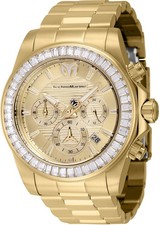TechnoMarine Manta Ray Mens 42mm 48 Crystals Triple Gold Chrono Watch TM-222004