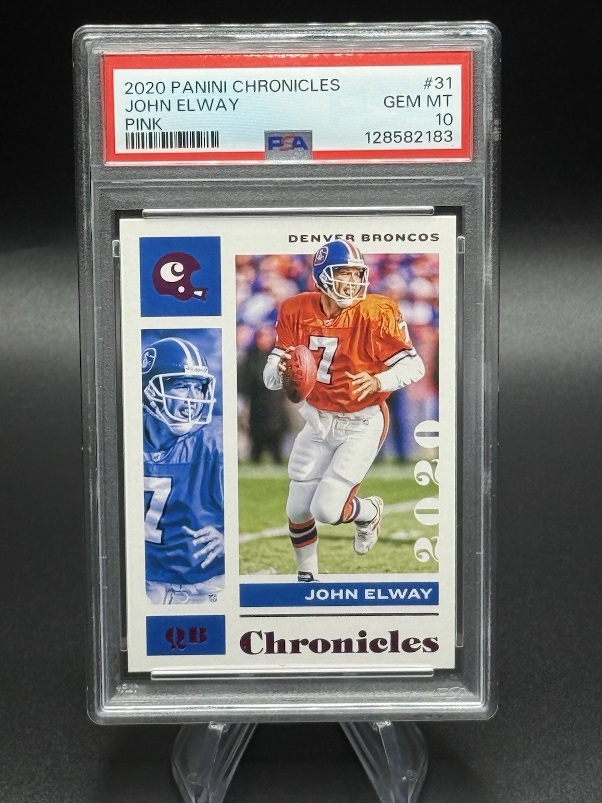 2020 Panini Chronicles John Elway Pink #31 PSA 10 view 1