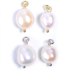 6Pcs Freshwater Pearl Charms Irregular Shaped Pendant Beads DIY Jewelry Making
