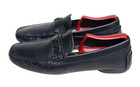 Ermenegildo Zegna Italy Black Leather Monogram Penny Loafer EU 6.5 US 7.5 EEE — photo 1