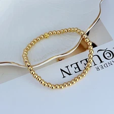 New! Tory GOLD Elastic Bracelet Stretch Bracelet Double T Logo with Pouch