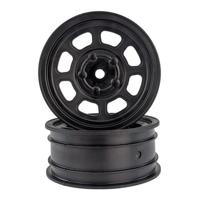 DE Racing Speedway Buggy Rims for Associated B6/Customworks 4, Front, Black (4)