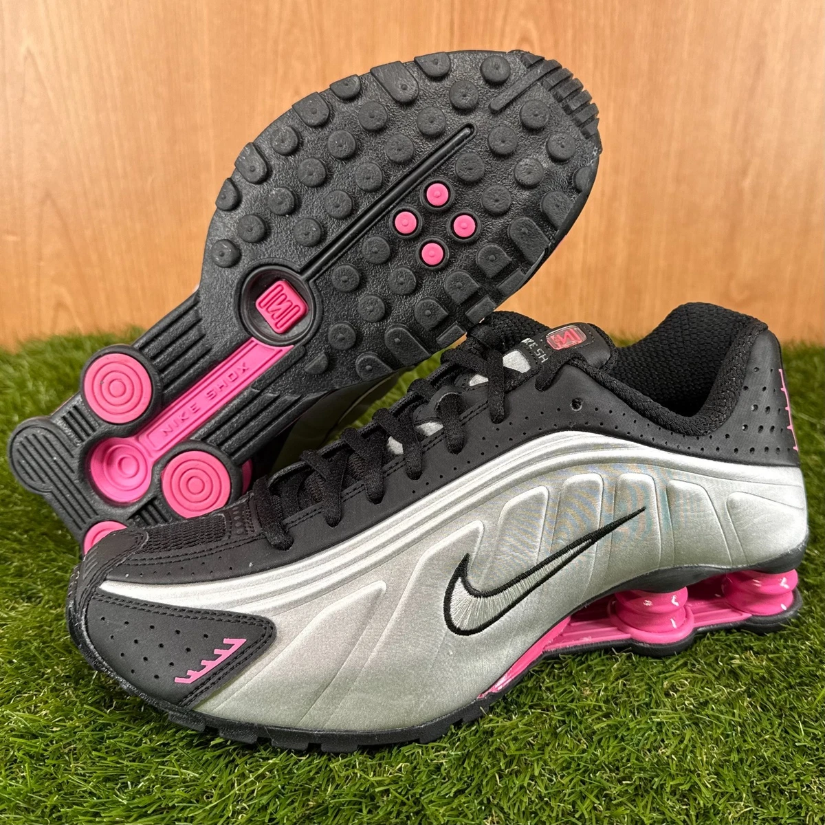Nike Shox R4 Black Metallic Silver W for sale | eBay