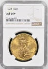 1928 Saint Gaudens Double Eagle NGC MS-66+