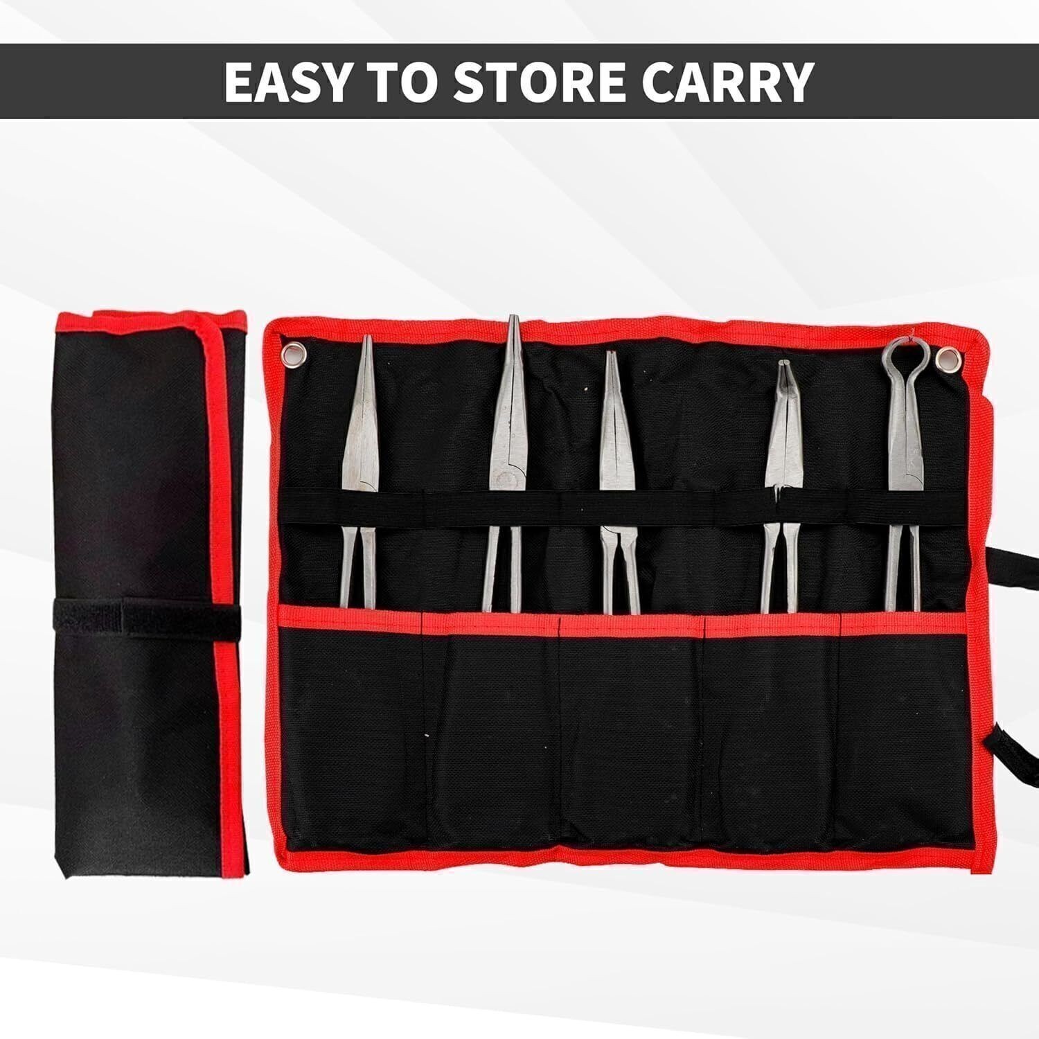 5pc 11" Long Needle Nose Pliers Set Extended Reach Tools with Pouch US stock