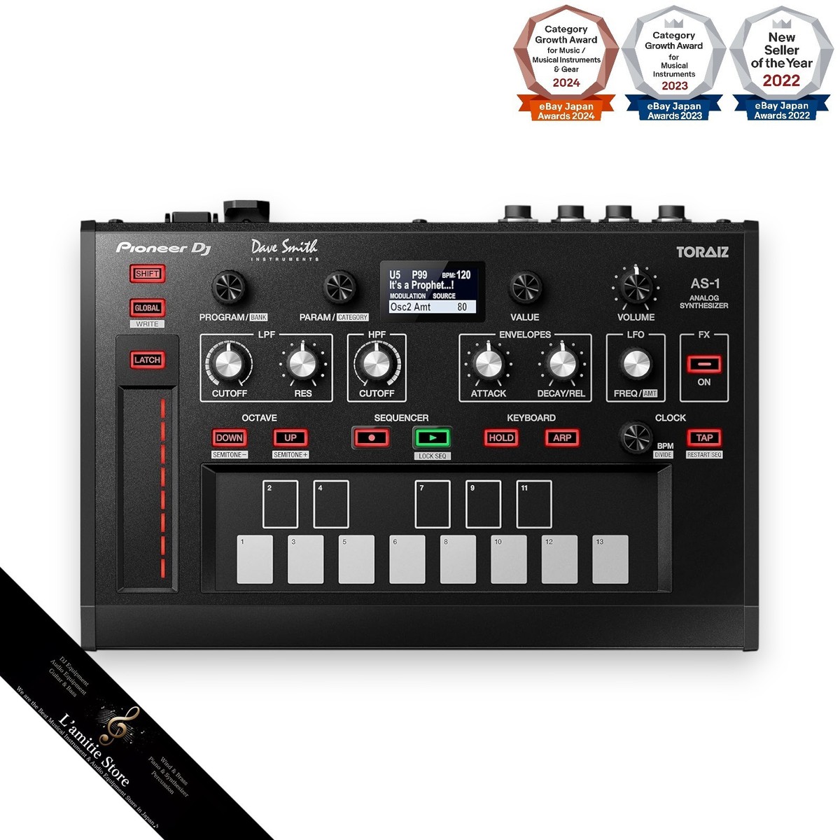 Pioneer Toraiz AS-1 シンセサイザー Amazon.com: Pioneer DJ Toraiz AS-1 Monophonic Analog