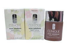 CLINIQUE ACNE SOLUTIONS LIQUID MAKEUP 12 FRESH CLOVE D 1 OZ NWB LOT OF 2