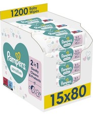 Pampers Sensitive Baby Wipes, 1200 (15x80), Unscented & Gentle Clean