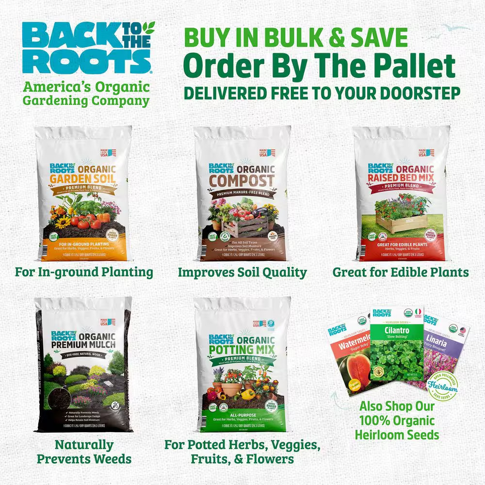 Organic Bulk Potting Mix Soil Pallet (60 1 Cu. Ft. Bags) Peat-Free, Blended with