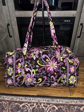 Vera Bradley Large Purple Punch Duffel Bag Grand Traveler Retired Pattern