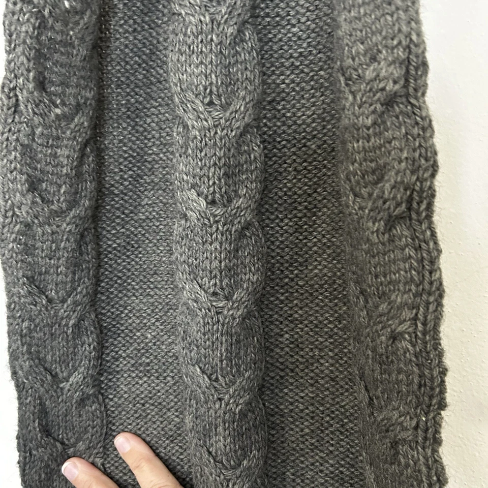 Bufanda de investigación al aire libre, tejido con cable gris, acrílico/lana/alpaca, 70x13 pulgadas Foto 4 de 4
