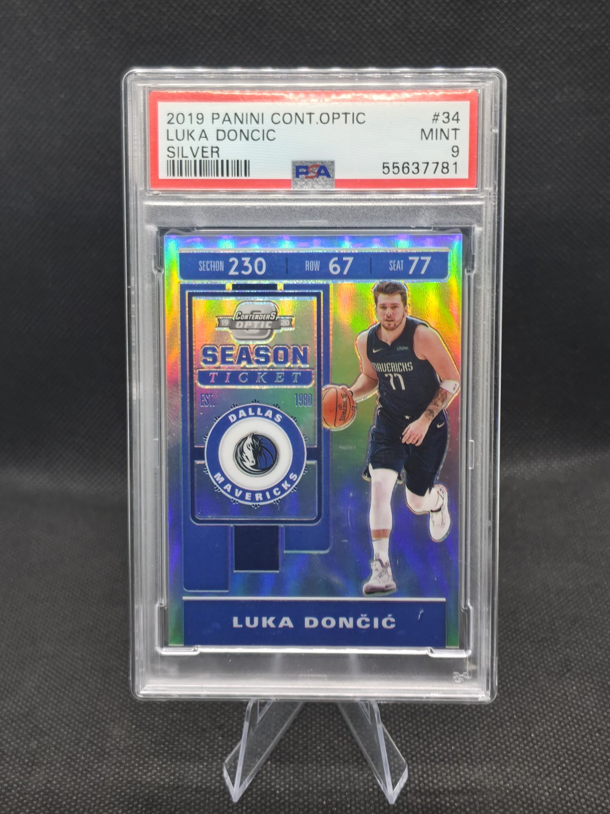 2019 Luka Doncic Panini Contenders Optic Silver PSA 9 #34 Mavericks view 1