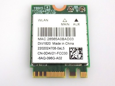 Dell 0D4V21 DW1820 Wifi WLAN Wireless Bluetooth 867Mbps M.2 NGFF Adapter Card