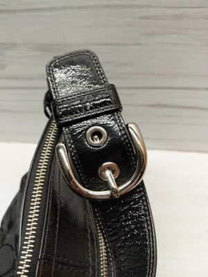 バッグ Coach Soho Hand Bag Signature Black Coach Signature Soho Hobo Shoulder Bag Black Monogram Luxury Purse