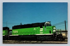 Vintage Burlington Northern 7306 Locomotive Train Postcard Denver 1989