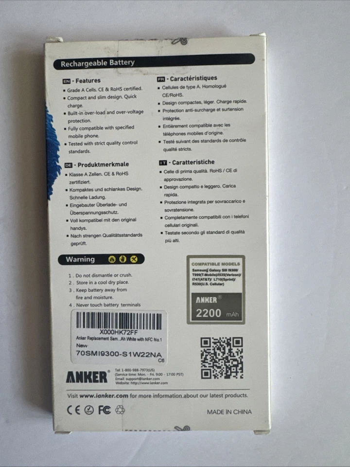 Batería recargable Anker Samsung Galaxy 2200 mAh cuenta con celdas grado A Foto 2 de 2