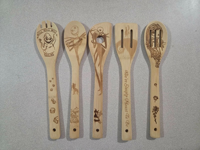 Set of 5 Nightmare Before Christmas Wooden Spoons